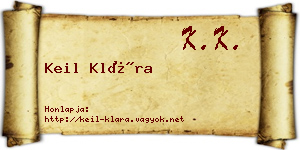 Keil Klára névjegykártya